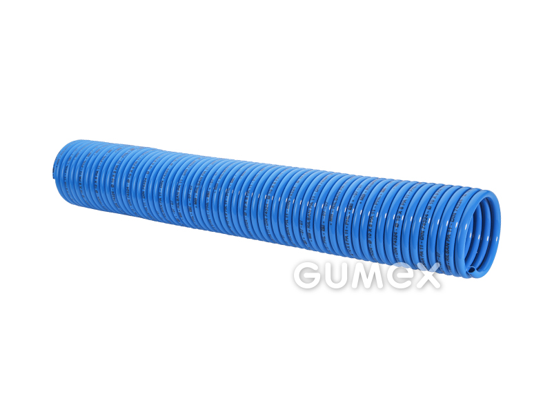 PU Spiralrohr ohne Endungen, 4x0,75mm (2,5/4mm), Länge 10m, 30bar, PA11 PHL, -40°C/+80°C, blau, 